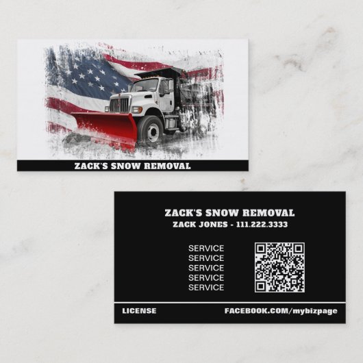 *~* Schneerückentfernungsstörter LKW AP74-Flagge Visitenkarte (Vorne/Hinten)