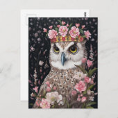 Schneeschale mit einer Goldkrone und rosa Blume Postkarte (Vorne/Hinten)