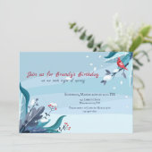 Schneeschauer Einladung zum Geburtstag (Stehend Vorderseite)