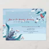 Schneeschauer Einladung zum Geburtstag (Vorne/Hinten)