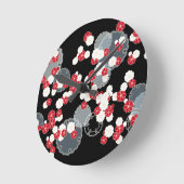 Schneeschauer Neujahrstag Runde Wanduhr (Winkel)