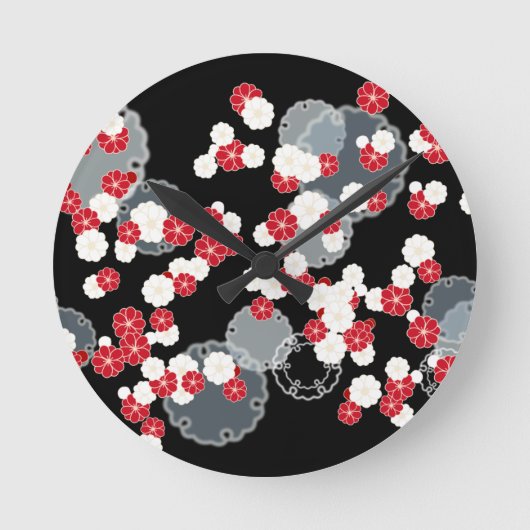 Schneeschauer Neujahrstag Runde Wanduhr (Vorderseite)