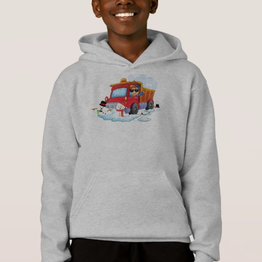 Schneeschauer Tag pflügen Schneemänner Hoodie (Vorderseite)