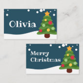 Schneeschauer Weihnachten Platzkarte (Vorne/Hinten)