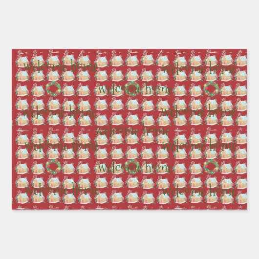 Schneeschleuder und Lebkuchthaus Geschenkpapier Set (Vorderseite 2)