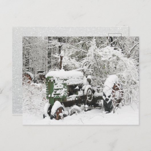 Schneeschlitten Feiertagspostkarte (Vorne/Hinten)