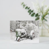 Schneeschlitten Feiertagspostkarte (Stehend Vorderseite)