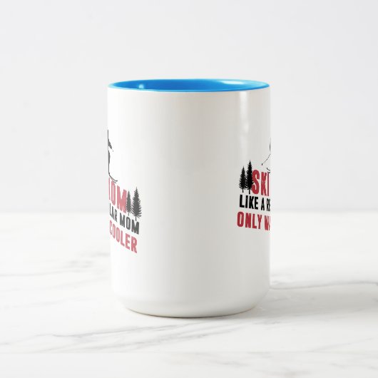 Schneeschlitten-Mama wie eine regelmäßige Mama nur Zweifarbige Tasse (Mittel)