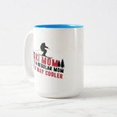 Schneeschlitten-Mama wie eine regelmäßige Mama nur Zweifarbige Tasse (Vorderseite Links)