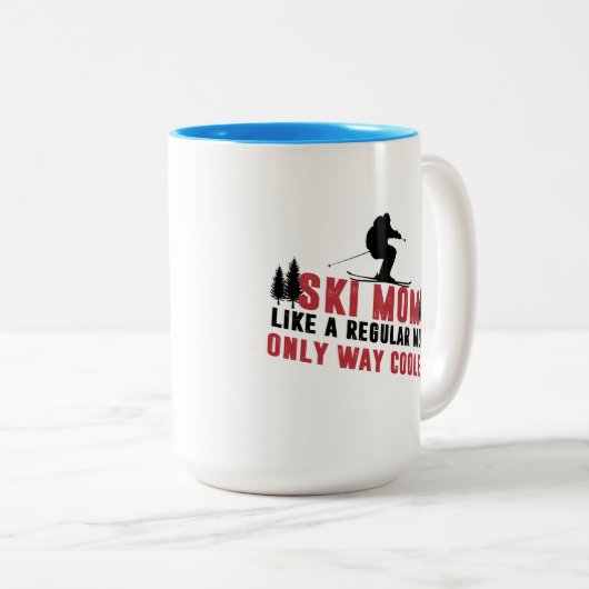 Schneeschlitten-Mama wie eine regelmäßige Mama nur Zweifarbige Tasse (VorderseiteRechts)