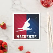 Schneeschlitten; Rot, Weiß und Blau Serviette (Beispiel)