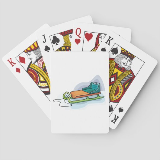 Schneeschlitten Spielkarten (Rückseite)