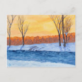 Schneeschlitten - Wintersonnenoptik Postkarte (Vorderseite)