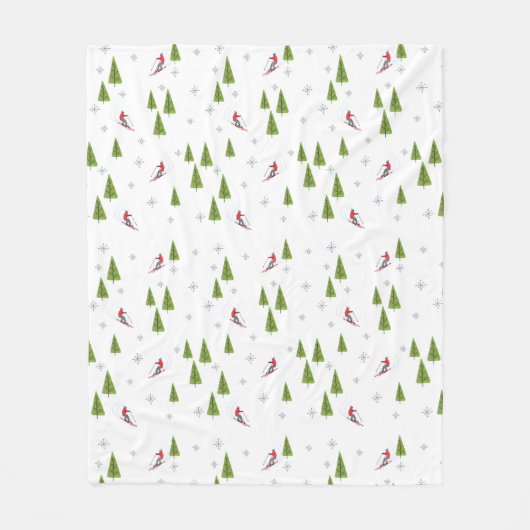 Schneeschlittenmuster Fleecedecke (Vorderseite)