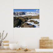 Schneeschmelzen auf den Felsen Poster (Küche)