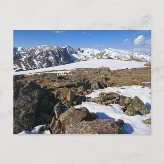 Schneeschmelzen auf den Felsen Postkarte (Vorderseite)