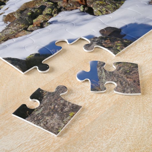 Schneeschmelzen auf den Felsen Puzzle (Seite)