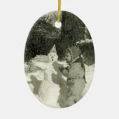 Schneeschmuck Keramikornament (Vorne)