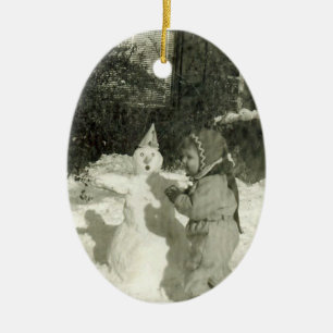 Schneeschmuck Keramikornament