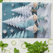Schneeschneider-Elfen Weihnachten Geschirrtuch (Gefaltet)