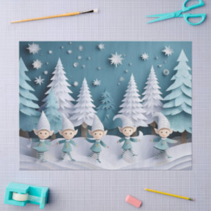 Schneeschneider-Elfen Weihnachten Seidenpapier