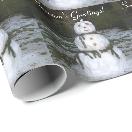 Schneeschöpferin mit Spruce Scarf Geschenkpapier (Rolleneckpunkt)