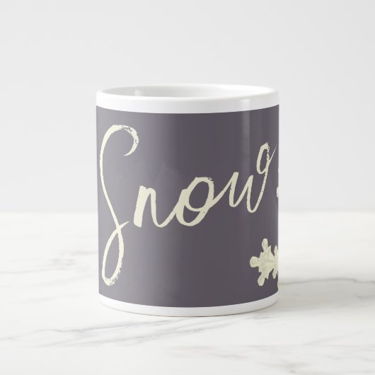 Schneeschrift lila, graue Buttercreme Jumbo-Tasse (Vorderseite)