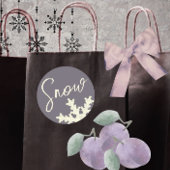 Schneeschrift lila, graue Buttercreme Runder Aufkleber