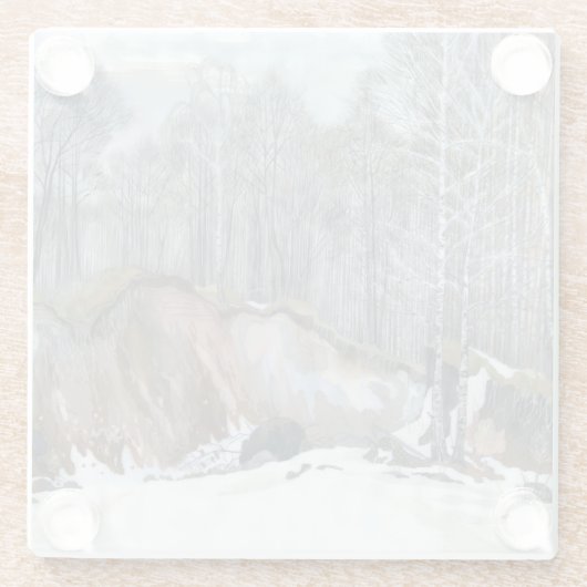 Schneeschube Glasuntersetzer (Rückseite)