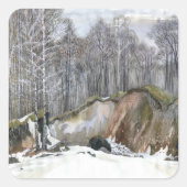 Schneeschube Quadratischer Aufkleber (Vorderseite)