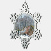 Schneeschube Schneeflocken Zinn-Ornament (Rechts)