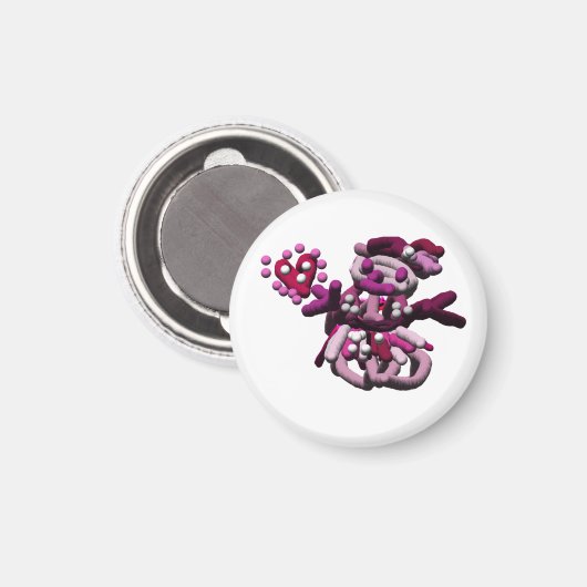 Schneeschuh aus rosa Party Magnet (Vorderseite/Rückseite)