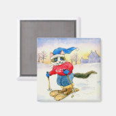 Schneeschuh Cat Magnet (Vorderseite/Rückseite)