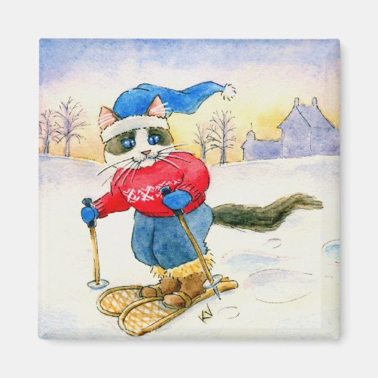 Schneeschuh Cat Magnet (Vorne)