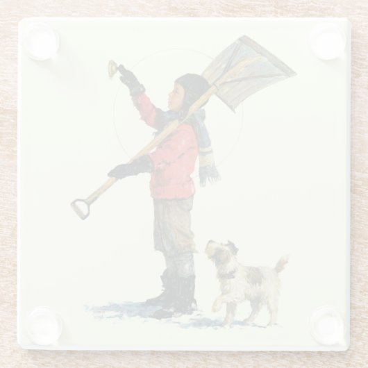 Schneeschuh Glasuntersetzer (Rückseite)