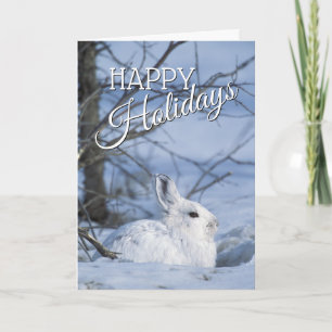 Schneeschuh-Hare im Schnee Feiertagskarte