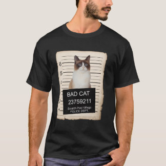 Schneeschuh Kitten Tasse Shooting Bad Cat Long Sle T-Shirt