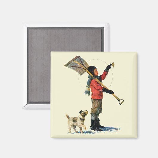 Schneeschuh Magnet (Vorderseite/Rückseite)