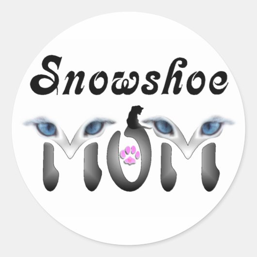 Schneeschuh-Mama - Geschenke Runder Aufkleber (Vorderseite)
