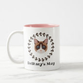 Schneeschuh Siamese Katze Personalisiert Zweifarbige Tasse (Links)
