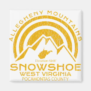 Schneeschuh West Virginia Mountain Magnet