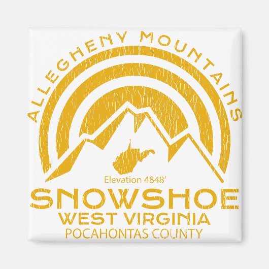 Schneeschuh West Virginia Mountain Magnet (Vorne)