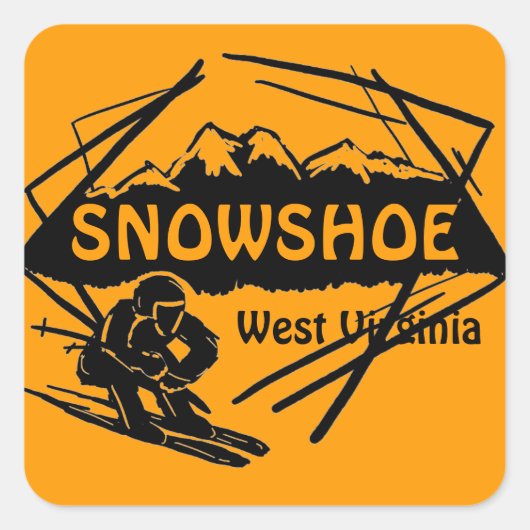 Schneeschuh West Virginia Orange Logo Aufkleber (Vorderseite)