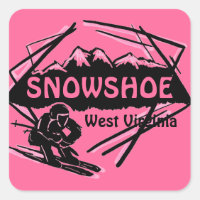 Schneeschuh West Virginia rosa Logo Aufkleber