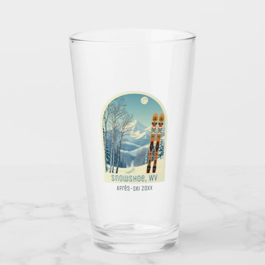 Schneeschuh West Virginia USA Urlaubsbier Glas (Vorderseite)