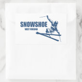Schneeschuhberg West Virginia Skier Rechteckiger Aufkleber (Tasche)