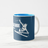 Schneeschuhberg West Virginia Skier Zweifarbige Tasse (VorderseiteRechts)