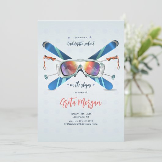 Schneeschuhe Einladung (Stehend Vorderseite)