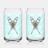 Schneeschuhe für altes Papier Dosenglas (Vorderseite)