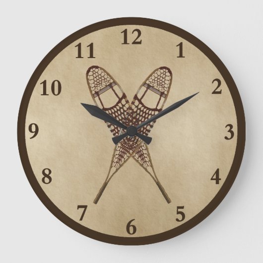 Schneeschuhe für altes Papier Große Wanduhr (Vorderseite)